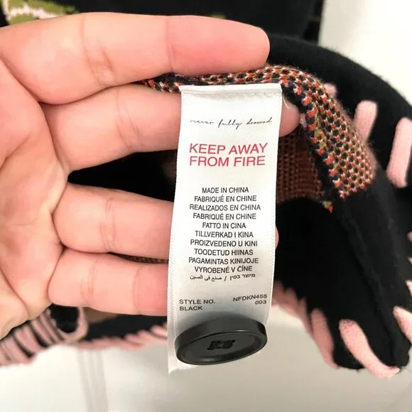 NWOT Never Fully Dressed Havana Balloon Sleeve Cardigan Black Tropical Size M - Picture 4 of 7